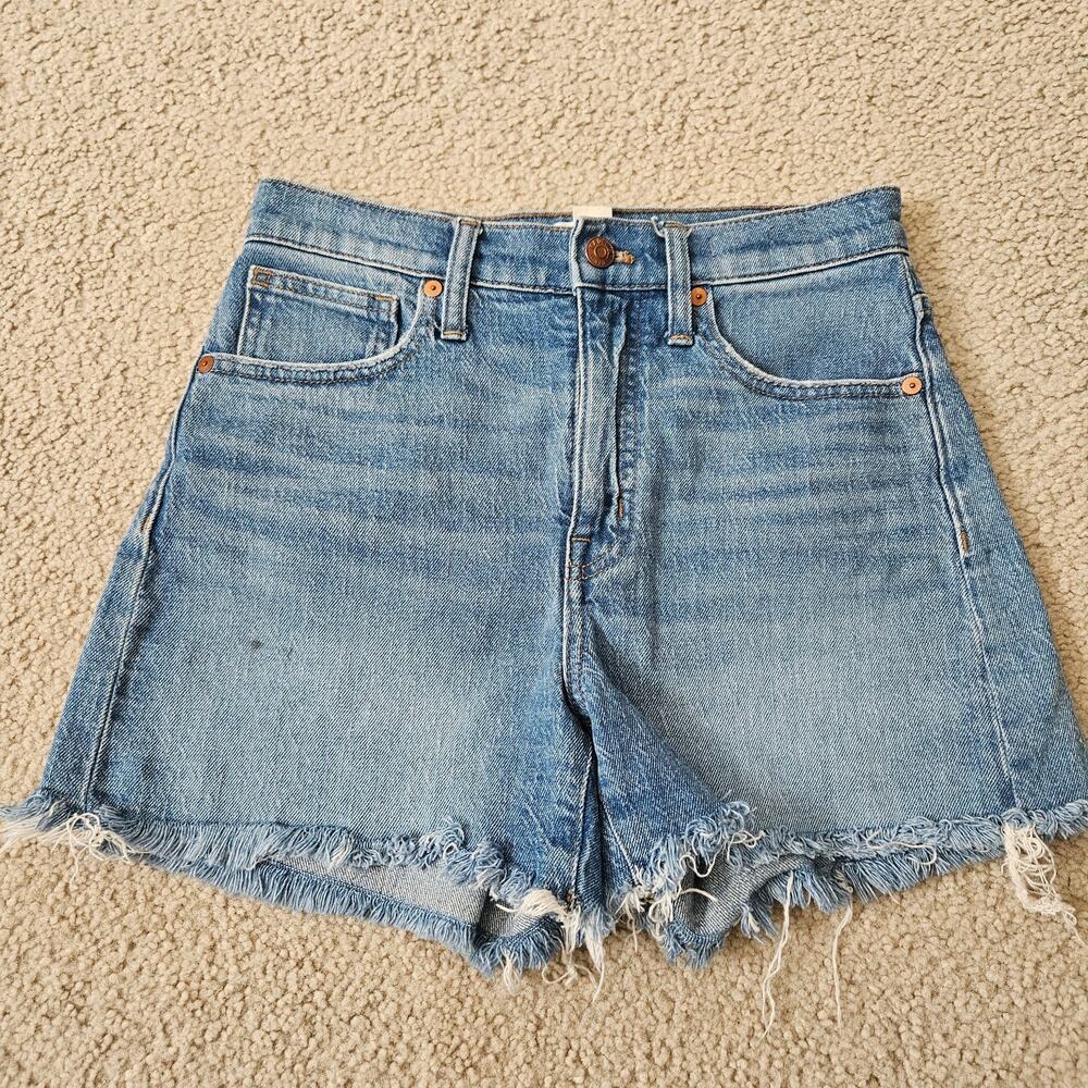 Madewell High-Rise Denim Shorts in Malden Wash 24